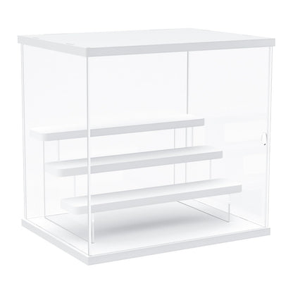Nynelly 4 Tier Clear Acrylic Display Case for Models, Mini Figures, Pop Mart, Labubu, Sonny Angel, Smiski - Assemble Dustproof Display Box with Door