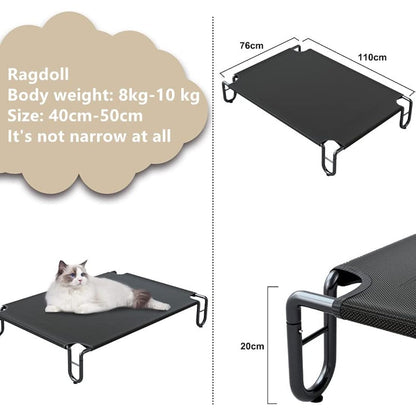 FAYDUDU Raised Dog Bed Elevated Dog Beds Large Washable Chew Resistant Dog Bed Off Floor Pet Bed for Indoor and Outdoor Use (M, Black)