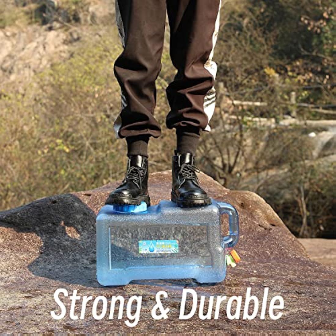Sparkstarses Water Container, 20L Water Container with Tap, Camping Water Carrier, Plastic Water Tank for Kitchen, RV, Van, Truck, Camping, School, Hospital, Outdoor, Garden