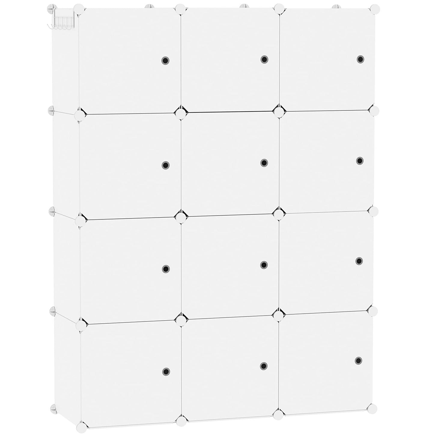 C&AHOME Cube Storage Organizer with Doors, 12-Cube Shelves White