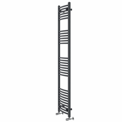Warmehaus Curved Heated Towel Rail Anthracite Radiator 1800x400mm