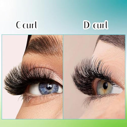 Gemerry Easy Fan Lash Extensions D curl 0.07mm 8-14mm Mixed Tray Noir Russian Volume Automatic Blooming Self Fanning Lashes Long Individual Volume 3D 4D 5D 6D 8D Lash Fan (0.07-d curl-mix 8-14mm)