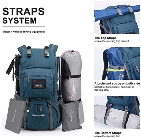 MOUNTAINTOP 40L Hiking Backpack Water Resistant Mens Women Rucksack for Trekking, Traveling, Camping, Cycling, Climbing