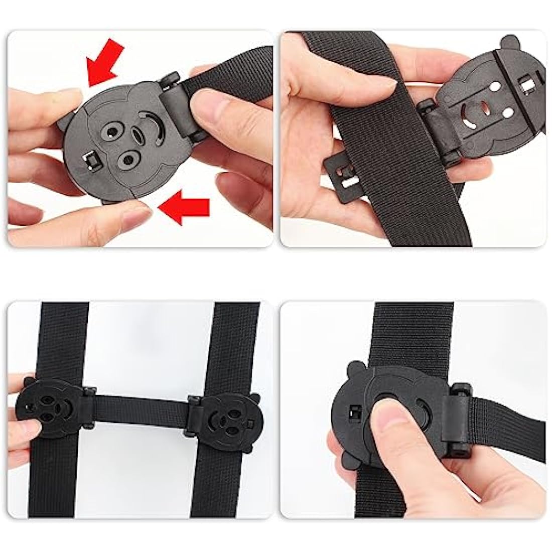QOPAHI Anti Escape Car Seat Strap Baby Harness Chest Clip, Baby Safety Strap Prevent Kids Taking Their Arms Out of Child Car Seat/High Chairs/Strollers, Car Seat Safety Clip with 2 Dolls(2 Pack)