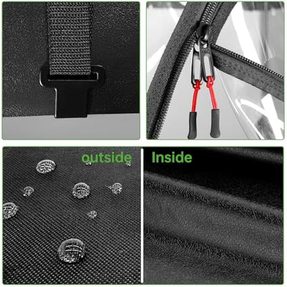 10L0L Golf Cart Enclosure Fit for 2 Passengers EZGO TXT RXV,600D Waterproof Snowproof Golf Buggy Keep Warm Cover, 2 Door Zippers 4-Side Clear Window and 4 Windproof Hooks Golf Cart Rain Cover, Black