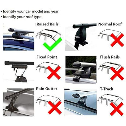 Summit SUM-003 Semi Universal Roof Bars (Pair of) to Fit Cars with Running Rails, Aluminium 1.35m in Length, Set of 2, one size, Silver