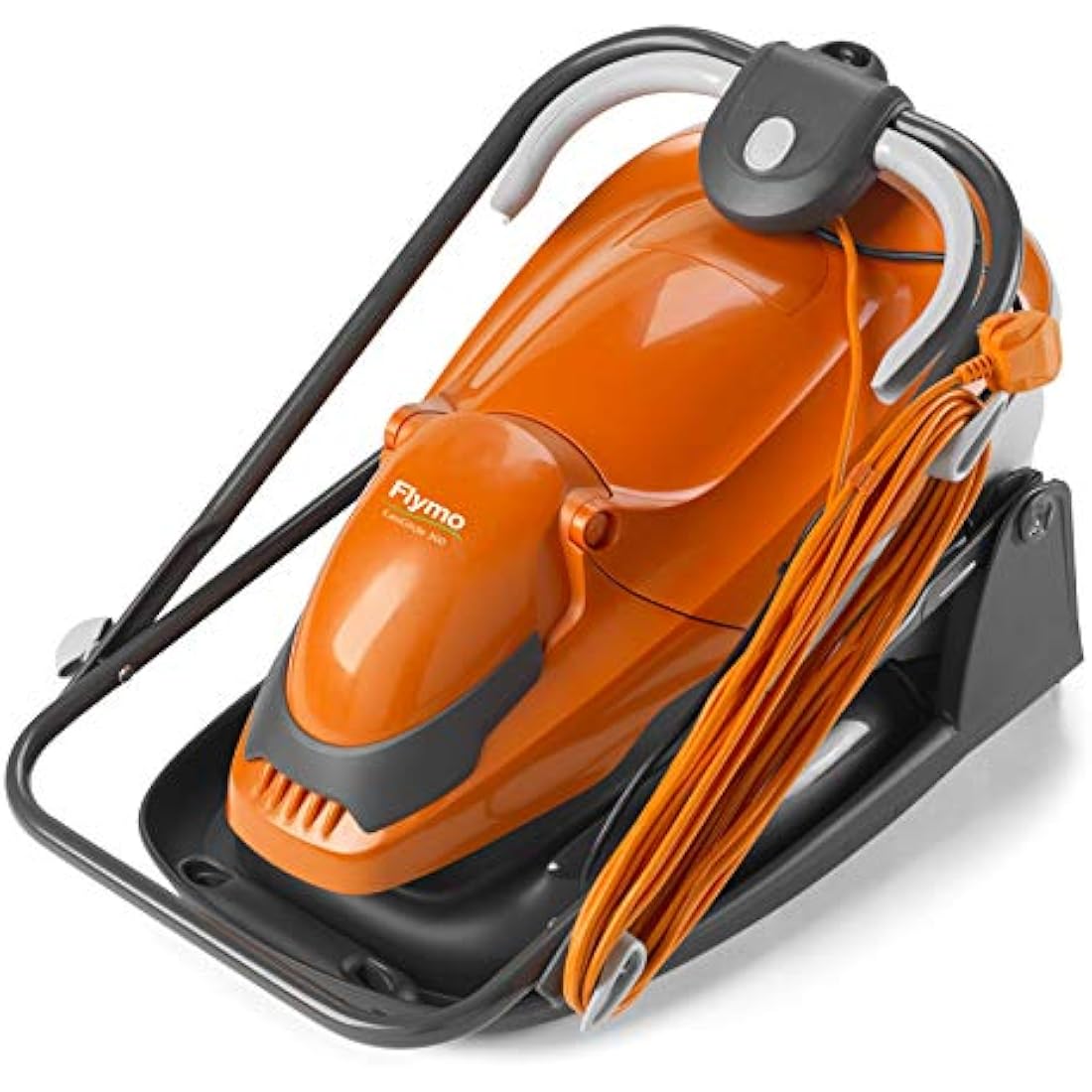 Flymo EasiGlide 300 Hover Collect Lawn Mower - 1700W Motor, 30cm Cutting Width, 20 Litre Grass Box, Folds Flat, 10m Cable Length, Orange and Grey