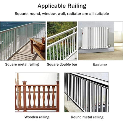 Gdmokle Balcony Hanging Table, Balcony Folding Table, Railing, Hanging Table with 5 Way Height Adjustable, Foldable Balcony Table for Patio Garden, Aluminium Profile Table (60x37 cm/23.6x14.6 inches)