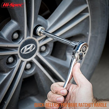 Hi-Spec 67pc Car Repair & Motor Mechanics Vehicle Tool Kit Set for Home Garage and Roadside DIY. Auto Tools in a Compact Toolbox Case of Pliers, Ratchet Wrench and Sockets