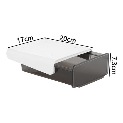 ASelected 2 Pack Under Desk Drawer, Self-Adhesive Under Desk Drawer Storage Box, Pop-up Hidden Under Desk Drawer for Office School Home Craft Room