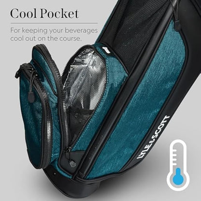 Lyle and Scott Gleneagle Golf Bag - Lightweight Golf Bags for Men with 3 Way Full Length Divider, Insulated Cool Pocket, Durable Handle, Retractable Stand, Padded Strap - Golf Stand Bag