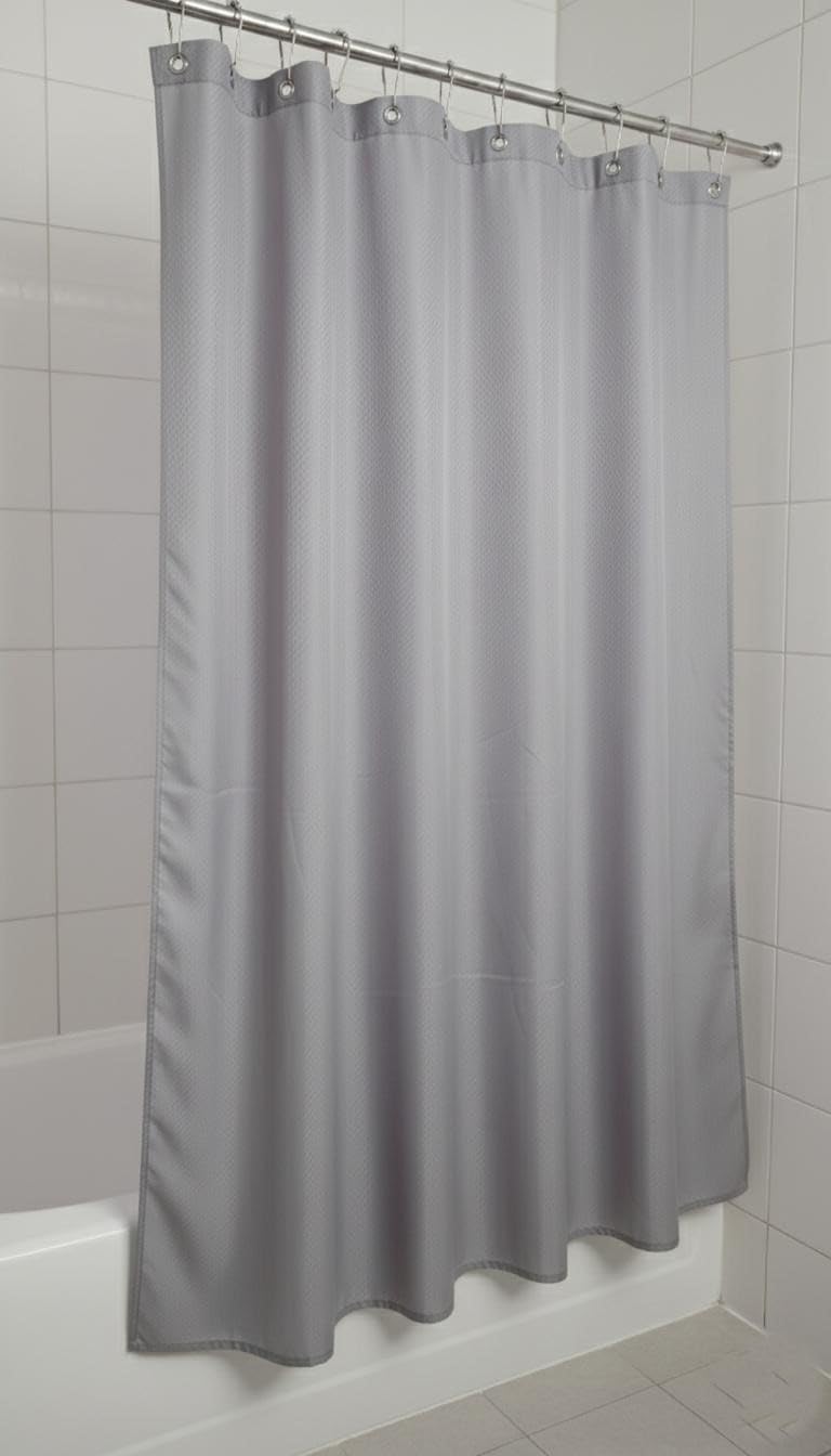 ProBytes Frosted HD-PEVA 178x183Cm Shower Curtain - 70x72 Inches, 12 Metal Designer Rail Hooks, Reinforced Eyelet Holes, Translucent