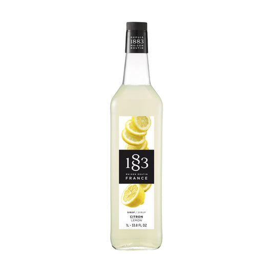 1883 Maison Routin Premium Lemon Syrup ? Zesty Flavoured Syrup for Cocktails, Lemonades, Iced Teas and Sodas ? Vegan-Friendly, No Preservatives ? 1L