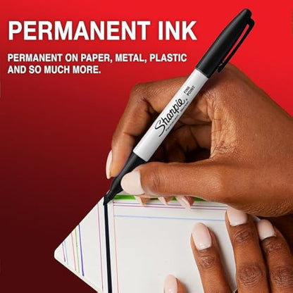 Sharpie Permanent Markers | Fine Point for Bold Details | Assorted Colours | 12 Marker Pens