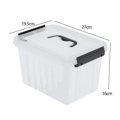 Ordate 6-Pack Clear Plastic Storage Bins with Lids, Plastic Storage Latch Box, 6 L