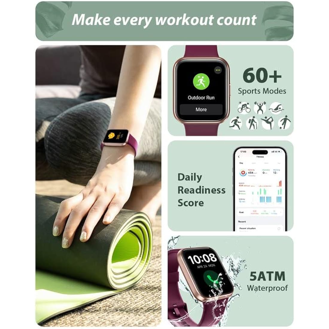 Smart Watch for Men Women (Answer/Make Call), Alexa Built-in, 1.8" Touch Screen Fitness Watch with SpO2 Heart Rate Sleep Monitor, 100 Sport, IP68 Waterproof Step Counter Smartwatch for iPhone Android