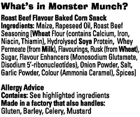 Monster Munch Roast Beef Snacks, 40g (Pack of 30)