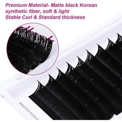 Fadlash Easy Fan Lashes C Curl 0.07 10-11-12mm Mixed Tray Russian Lashes Natural Look Self Fanning Eye Lashes Automatic Blooming Russian Eyelashes Extensions