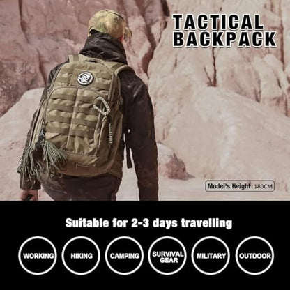 Mardingtop 40L Military Tactical Backpack Practical Rucksack for Men with Molle System Outdoor Hiking Backpack Army Backpack for Hiking, Traveling, Mountaining