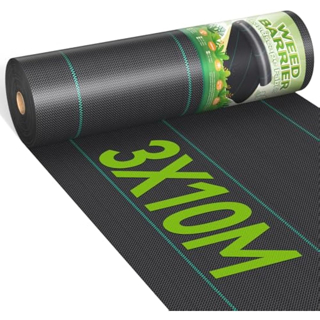 iropro 3m x 10m Heavy Duty Weed Control Membrane Garden Weed Barrier Fabric for Landscaping Driveway Gravel Artificial Grass Lawn Underlay Black Woven Roll Ground Cover