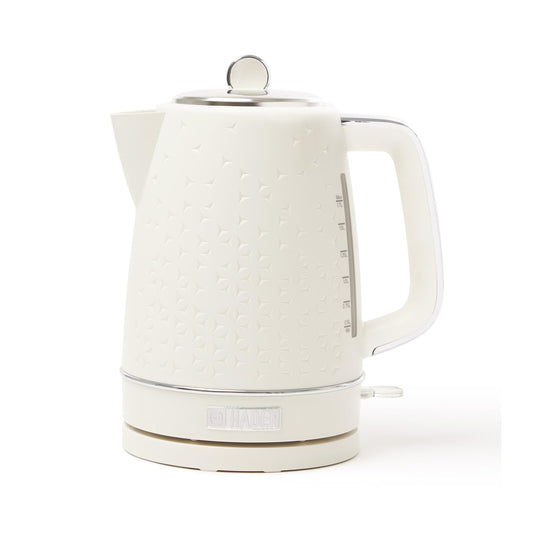 Haden Starbeck White Kettle - 1.7L Fast Boil, Quiet, Cordless Electric Kettle - 3000W, BPA Free, Ergonomic Handle, Energy-Efficient, lightweight -