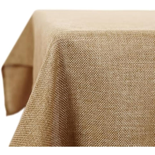 Deconovo - Decorative Waterproof Linen Effect Tablecloth - 132 x 178 cm - Brown