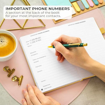 Clever Fox Address Book with alphabetic tabs - PU Leather Telephone and Address Book for Keeping Contacts Safe, Contact Organizer Journal, Medium Size (13.5 x 19cm) Hardcover, Amber Yellow