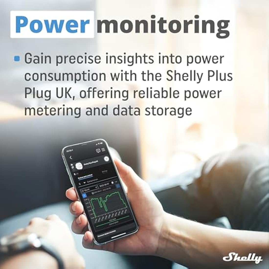 Shelly Plus Plug UK, Smart Wi-Fi Outlet with Power Metering, Remote Control Socket, Max 3000W, Custom Schedules, Home Automation(13A) Compatible with iOS, Android, Alexa, Google Home, SmartThings