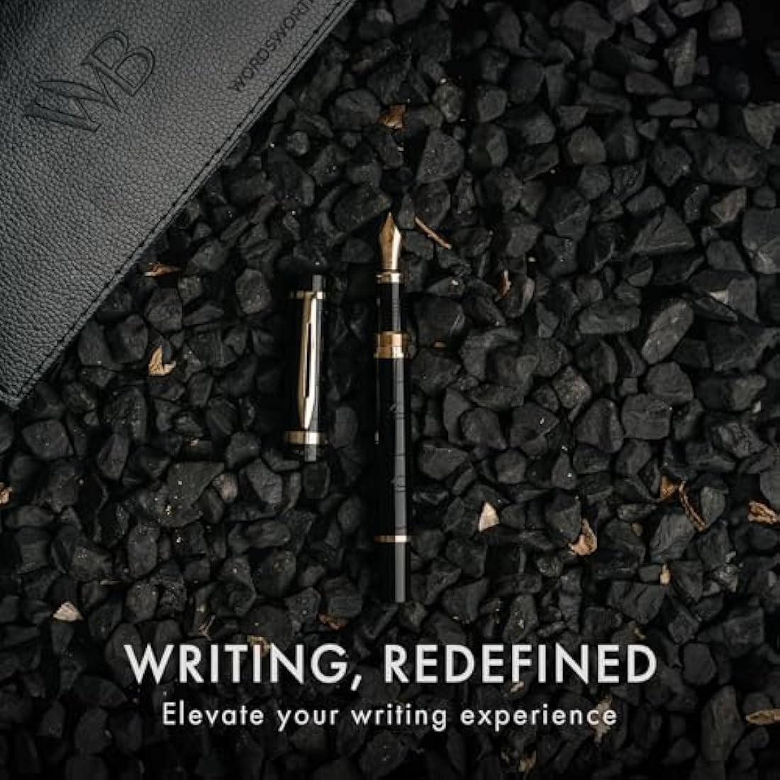 Wordsworth & Black Primori Fountain Pen Set [Black Gold]; Extra Fine Nib, Gift Case, 24 Ink Cartridges, Refill Converter, Manual; Journaling, Calligraphy, Smooth Writing Pens; Left and Right Handed