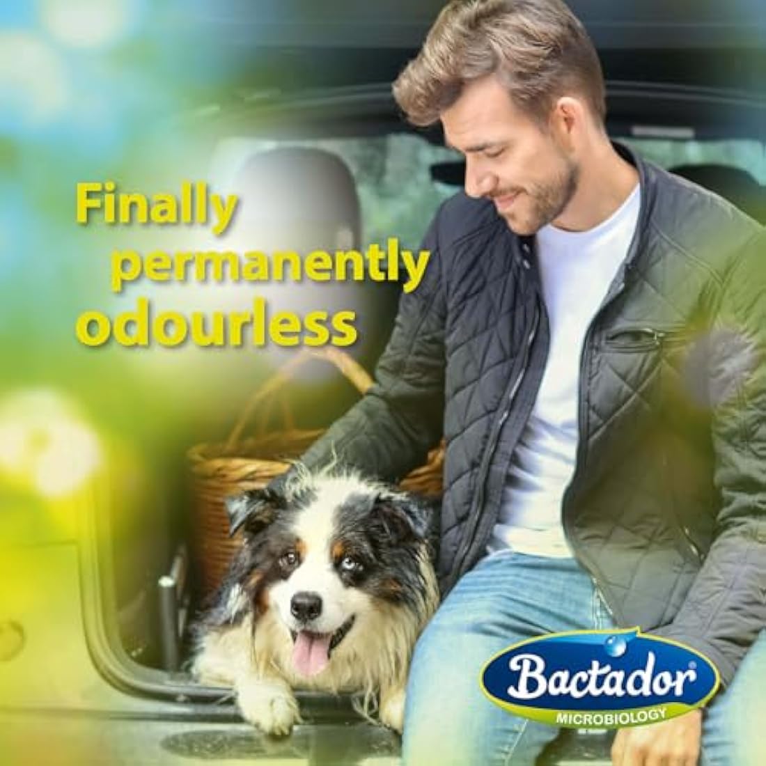 Bactador Odor and Stain Remover Concentrate 3L - Biological enzyme cleaner against sweat, smoke, cat urine, dog urine, animal odors - For household, car & animal environment