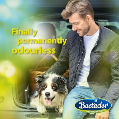 Bactador Odor and Stain Remover Concentrate 3L - Biological enzyme cleaner against sweat, smoke, cat urine, dog urine, animal odors - For household, car & animal environment