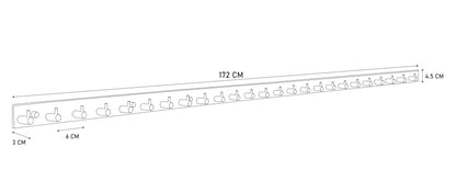 Brute Strength – Stainless Steel wall Coat Rack – Black – 25 Hooks · 172 cm