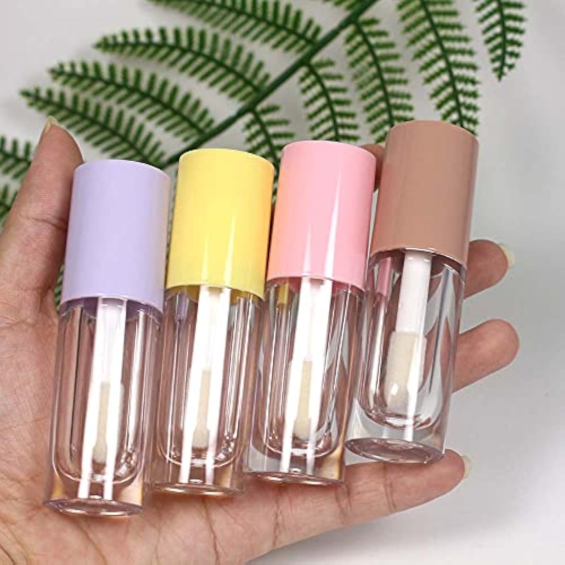 COSIDEA 30pcs Pink Empty 6ml 0.2oz Lip Gloss Tubes with Big Doe Foot Wand，Round Lipgloss Containers，Concealer Tube Cosmetic Packing Container Bulk Wholesale