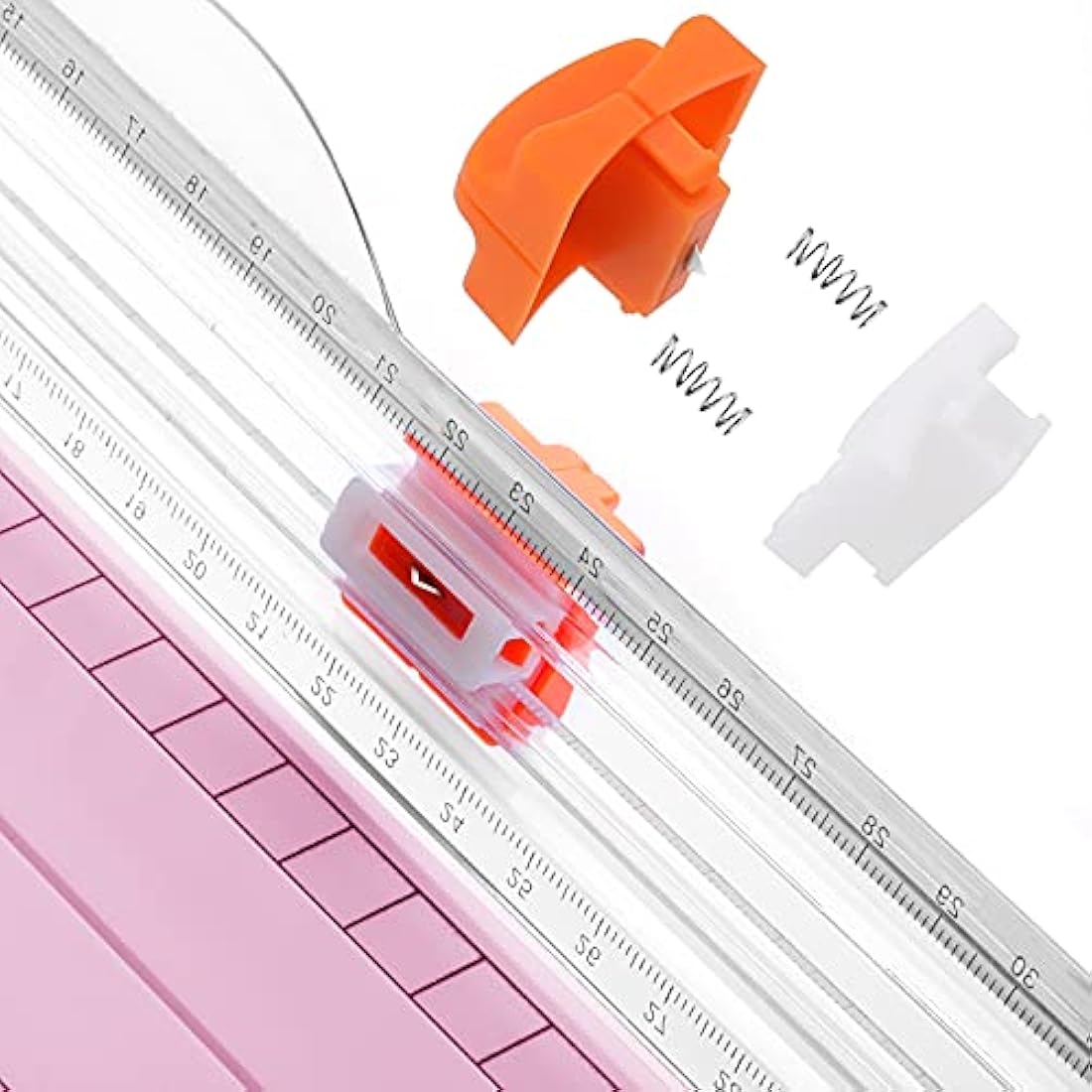 Firbon A4 Paper Cutter 12 Inch Titanium Paper Trimmer Scrapbooking Tool with Automatic Security Safeguard and Side Ruler for Craft, Coupon, Label and Cardstock (Pink)