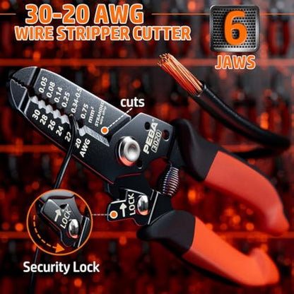 PEBA JST Crimping Tool kit, JST Crimper with 20 Styles JST-XH/JST-SM/JST-SYP 2.5mm Connector Kit, Micro Connector Pin Crimp Tool 0.05-0.5mm² for JST ST(XH/SM/PH/SYP),Dupont, Molex,KF2510 Connectors