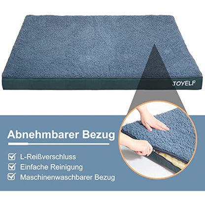 JOYELF Medium Dog crate Bed Mats Orthopedic Dog Bed,Egg Crate Foam Dog Mat Waterproof Dog Pad with Washable Removable Cover, a Squeaker Toy as Gift