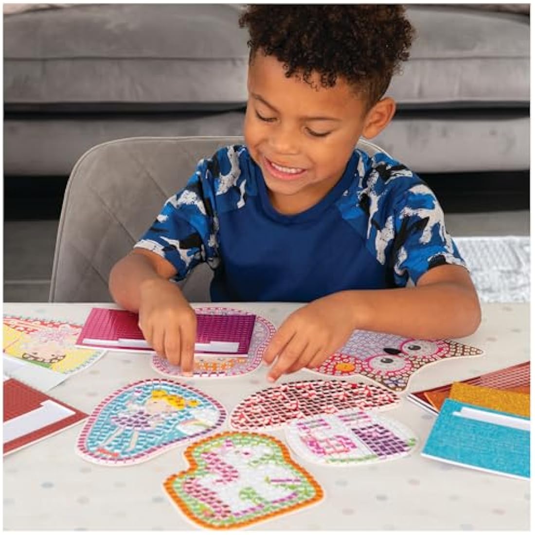 Galt Fairy Sparkle Mosaics -Childrens Glitter Mosaic Set,Arts and Crafts Kit for Kids,Colourful Design Tile by Number Pictures and 5000Plus Self-Adhesive Glitter and Foil Foam Tiles -Ages 5 Years Plus