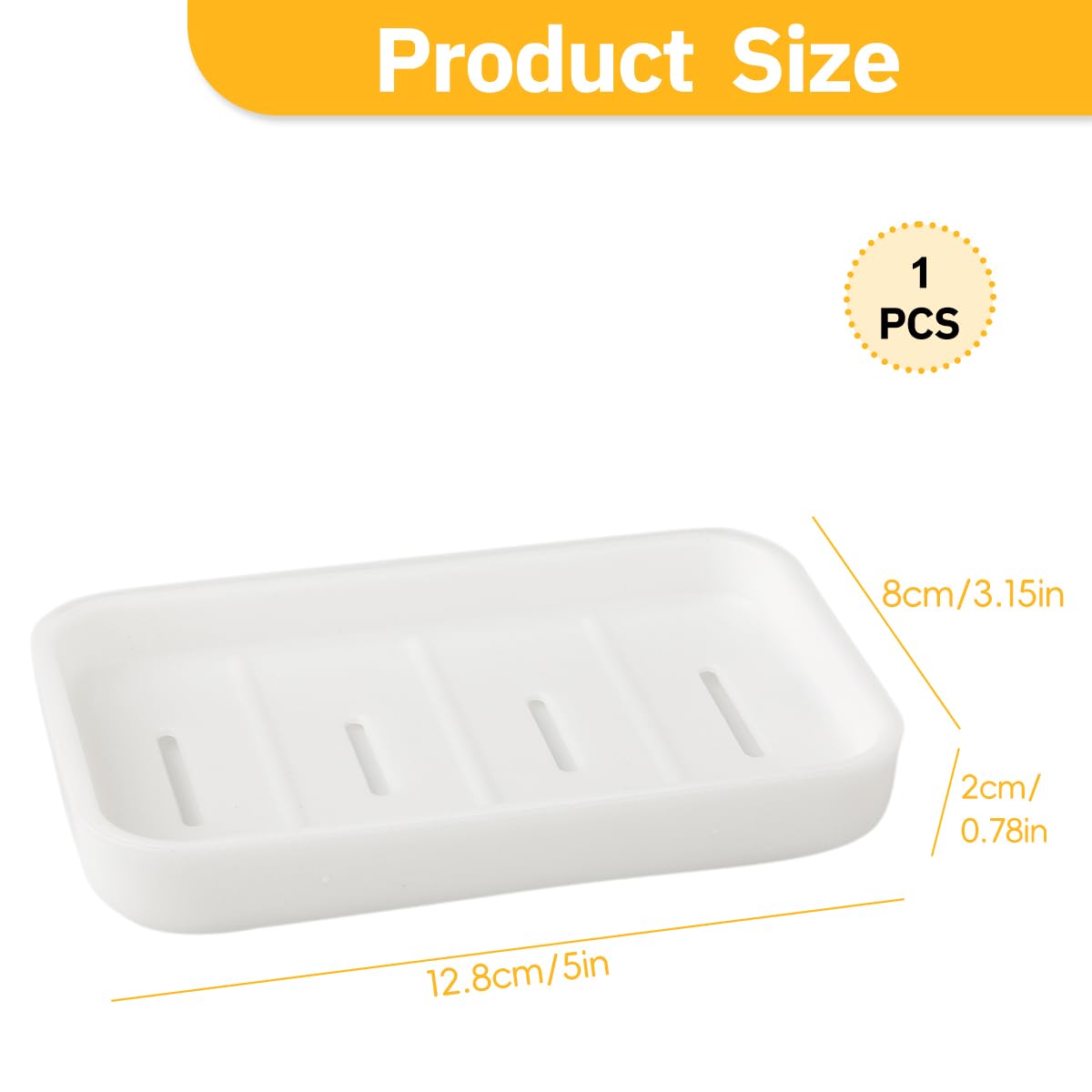Lotsdonxia White Soap Dish Holder with Drain – Durable, Easy Clean Soap Saver for Bathroom & Shower