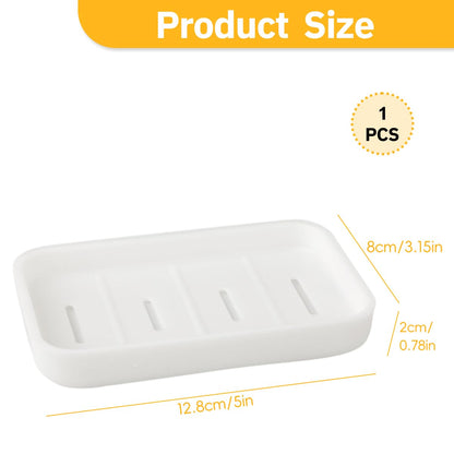 Lotsdonxia White Soap Dish Holder with Drain – Durable, Easy Clean Soap Saver for Bathroom & Shower