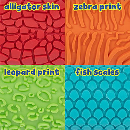 READY 2 LEARN Paint and Dough Animal Rockers | Set of 4 | Ages 2+ | Easy to Grip Arts and Crafts Stampers for Kids | DIY Textures and Patterns