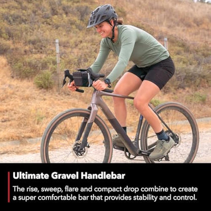REDSHIFT Kitchen Sink Low Flare Handlebar with Loop for Road, Gravel, Touring, and Commuter Bikes, Aluminum Drop Bar, 31.8mm Clamp, with 20mm of Rise, 41cm Width