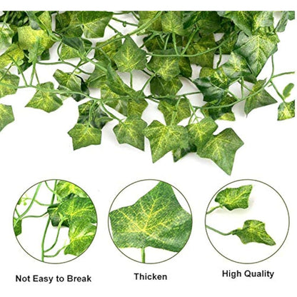 DazSpirit 12Pcs Artificial Ivy Vines, 84 Ft Artificial Ivy Leaf Garland, Fake Vine Leaves Hanging Plants, Ivy Plant, Vines for Bedroom, Wedding, Home, Kitchen, Garden, Party, Office, Wall Decoration
