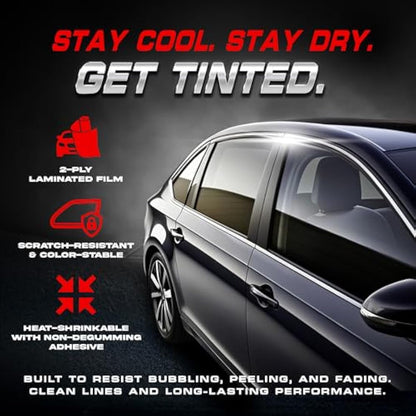 Car Window Tint BLACKGLASS IX Professional Quality Window Tinting Film for Van & Vehicles (15% VLT, 6m x 65cm, 2 Ply, Dark Smoke Tint) Solar, Glare and Privacy Film With Installation Instructions