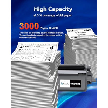 Skydo TN248XL Black Toner (Latest chips, High Yield, Perfect Compatibility)Compatible for Brother TN248 XL TN248XLBK for MFC-L3740CDW MFC-L3760CDW DCP-L3560CDW DCP-L3520CDW HL-L8230CDW L3220CW Printer
