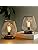 TRIROCKS Set of 2 Metal Battery Operated Table Lamp 17cm Tall Metal Cage Shape Cordless Lanterns with LED Edsion Bulb for Patio Garden Wedding Parties Indoor Outdoor (Brown)