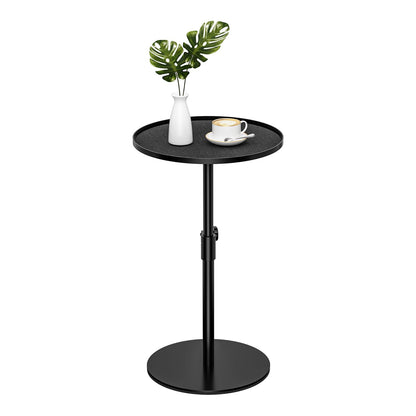 ZDDLOINP Round Side Table, Metal End Table, Height Adjustable Sofa Side Tables, Coffee Tables for Small Spaces Living Room, Bedroom, Balcony, Office