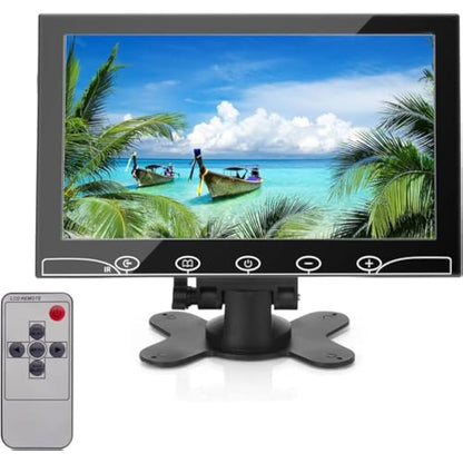 AISHICHEN CCTV Monitor - 10.1 inch, Mini, 1024X600, 60Hz, 5ms, Built-in Speakers, Portable w/VGA/AV/HDMI/BNC/USB Input, Raspberry Pi Monitor w/Remote Control