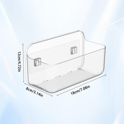 SenaiMy 2 Pack Bathroom Shelf, No Drill Suction Shelf, Shower Organiser, Clear Caddy, Self Adhesive Shelves for Family