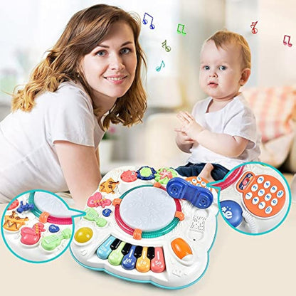 Cemirk Baby Activity Table, Baby Musical Toys 6-12 Months, Activity Center for 1 2 3 Years Old (Size:30 * 30 * 30cm)