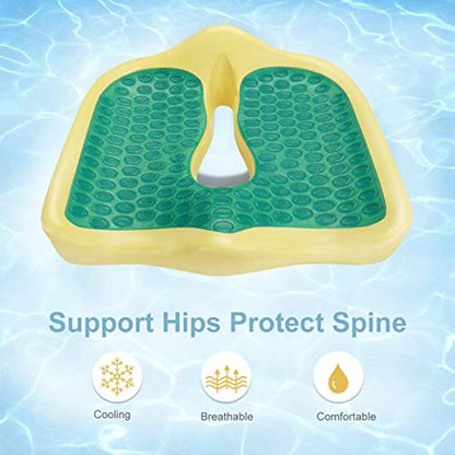 Feagar Gel Seat Cushion for Back Pain-Orthopedic Non-Slip Memory Foam Coccyx Cushion for Tailbone Relief Sciatica Hemorrhoid, Office Chair Cushions Wheelchair, Recliner, Car Seats